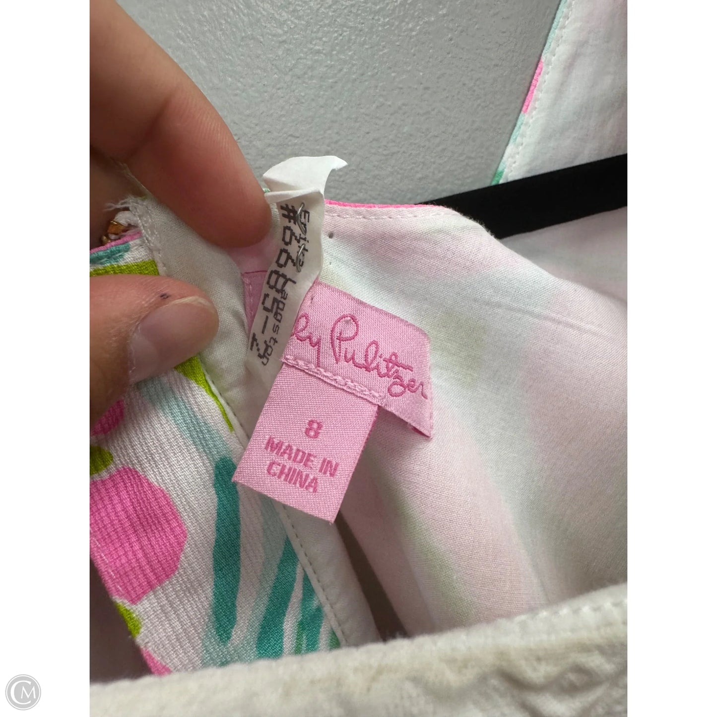 Dress Designer By Lilly Pulitzer In Green & Pink, Size: 8
