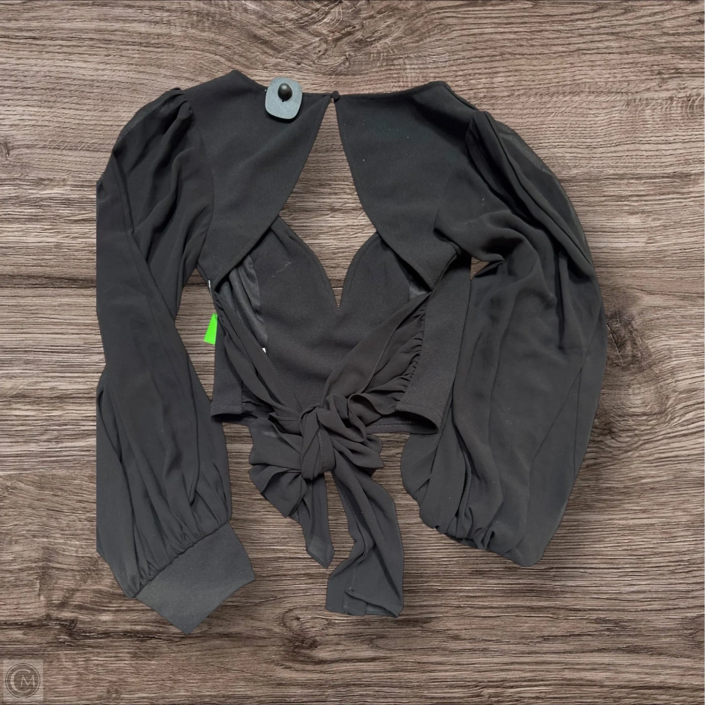Blouse Long Sleeve By Clothes Mentor In Black, Size: M