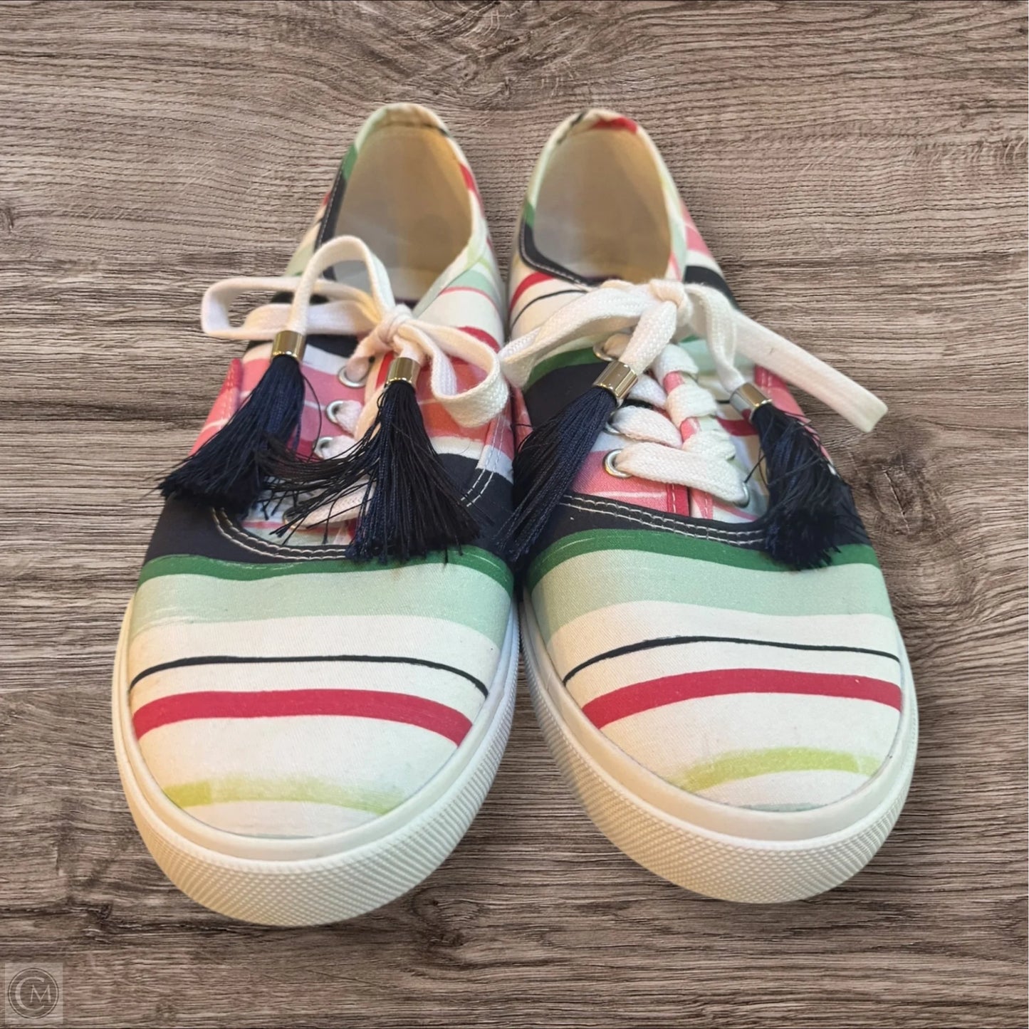 Shoes Sneakers By Crown And Ivy In Striped Pattern, Size: 8
