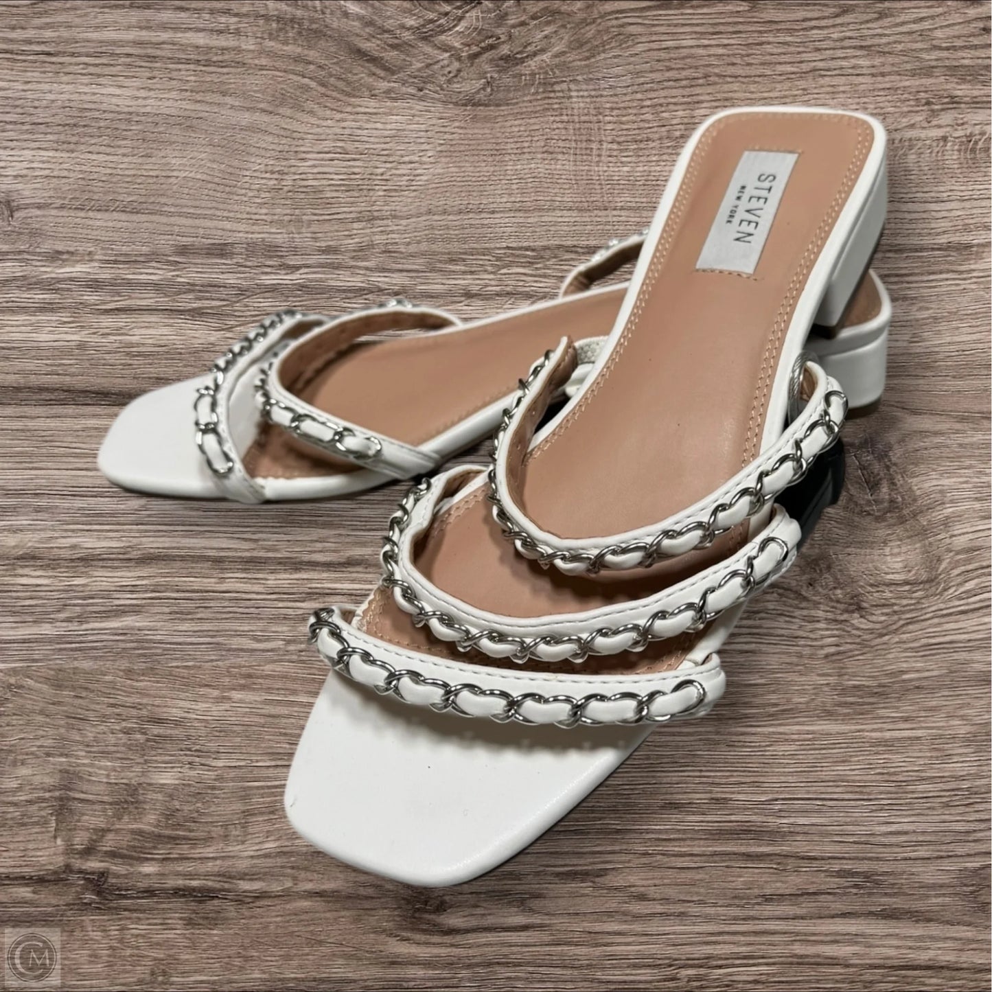 Sandals Heels Block By Clothes Mentor In White, Size: 8