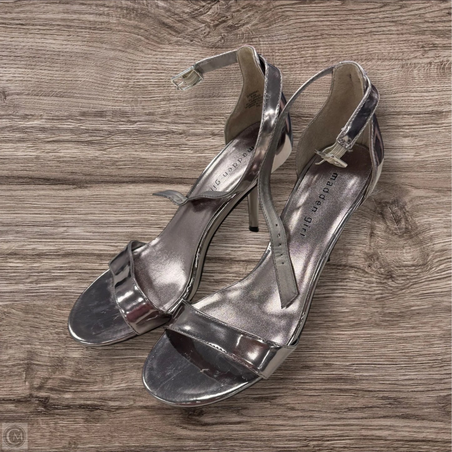 Sandals Heels Stiletto By Madden Girl In Grey, Size: 9.5