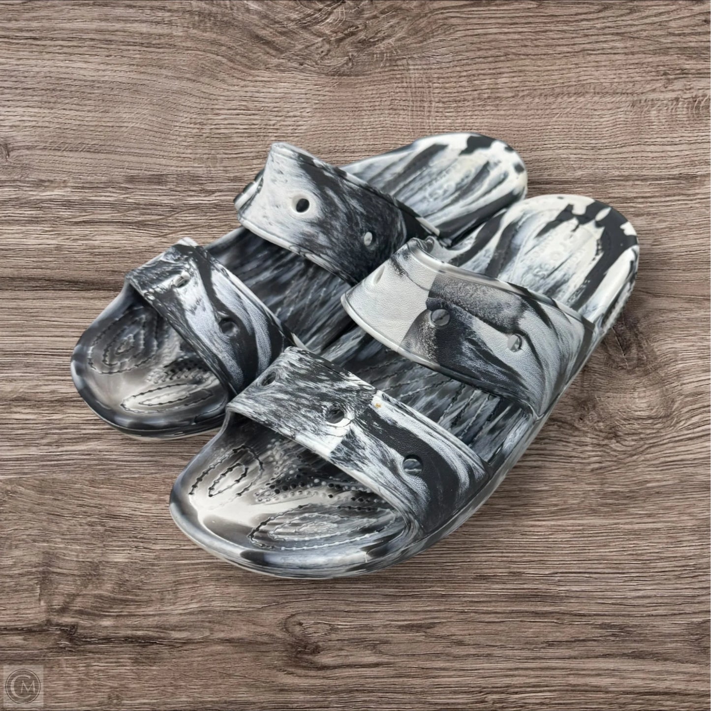 Sandals Sport By Crocs In Black & White, Size: 9