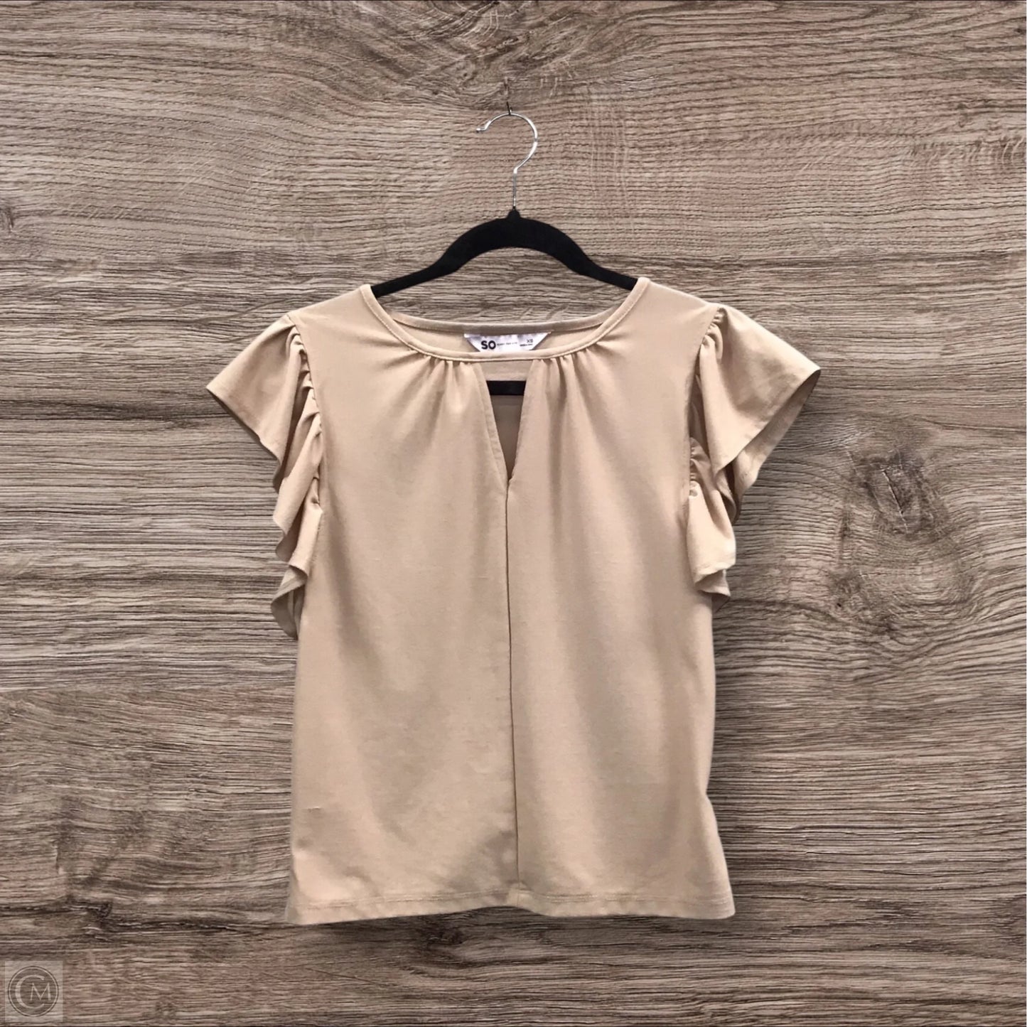 Top Short Sleeve By So In Tan, Size: Xs