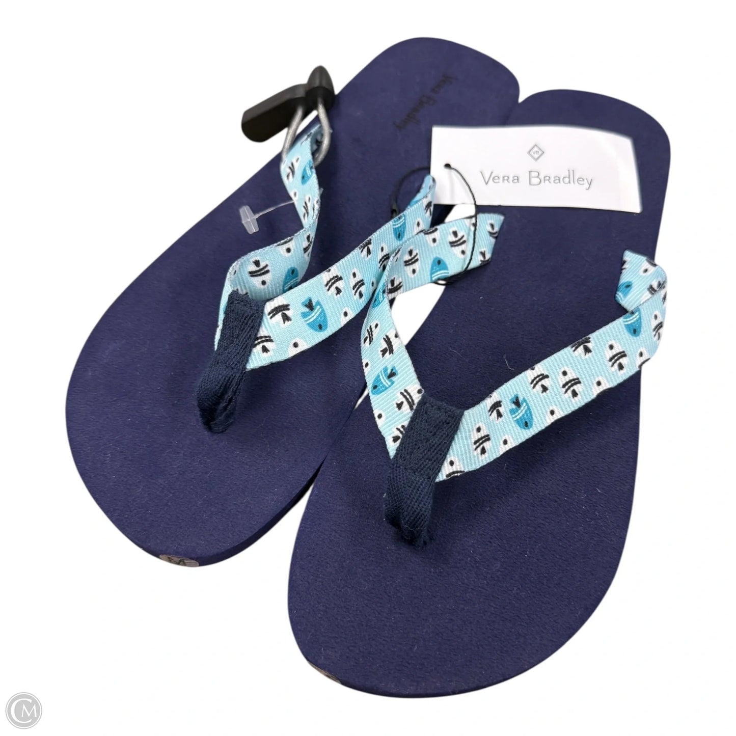 Sandals Flip Flops By Vera Bradley In Blue & White, Size: 7.5