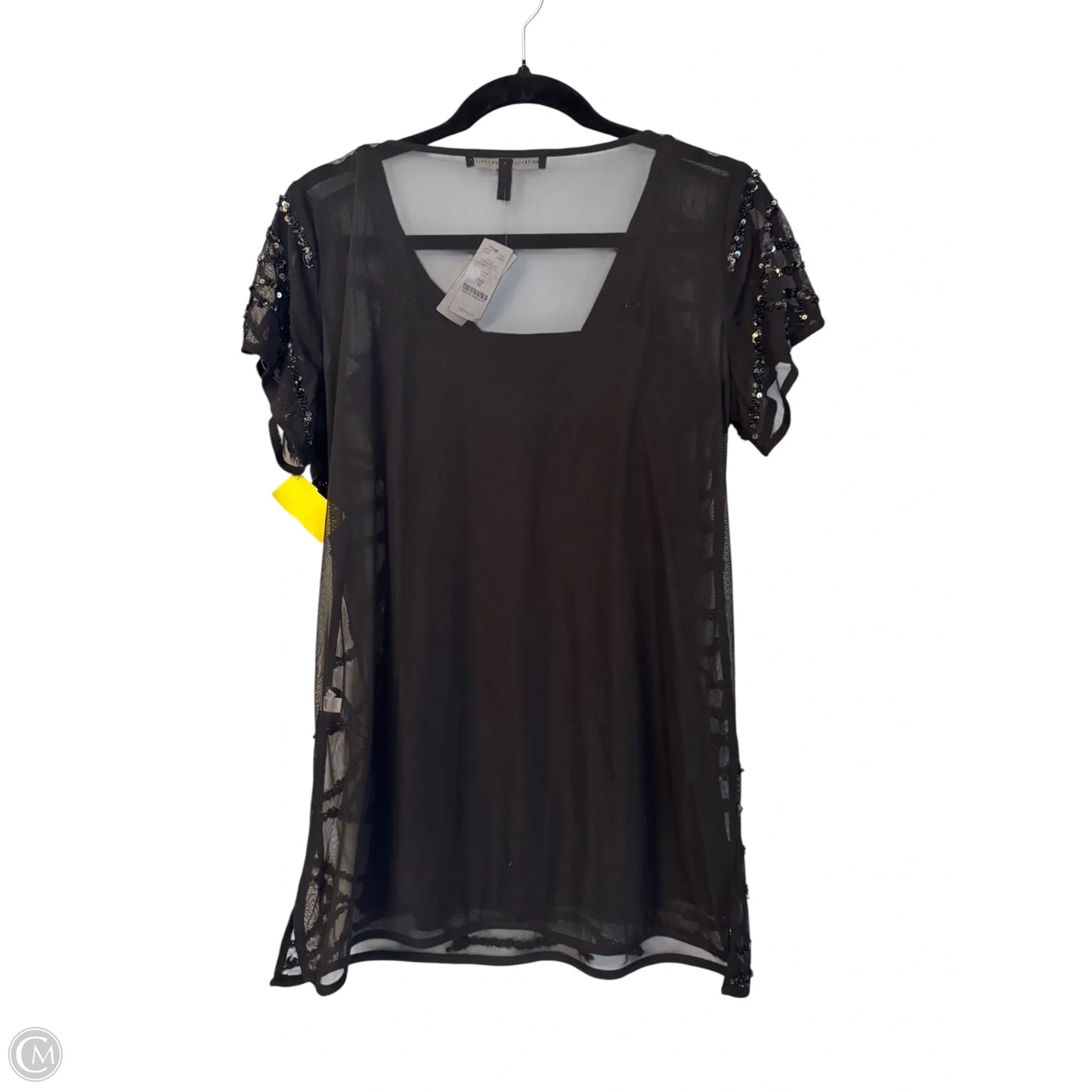Blouse Short Sleeve By White House Black Market In Black, Size: M