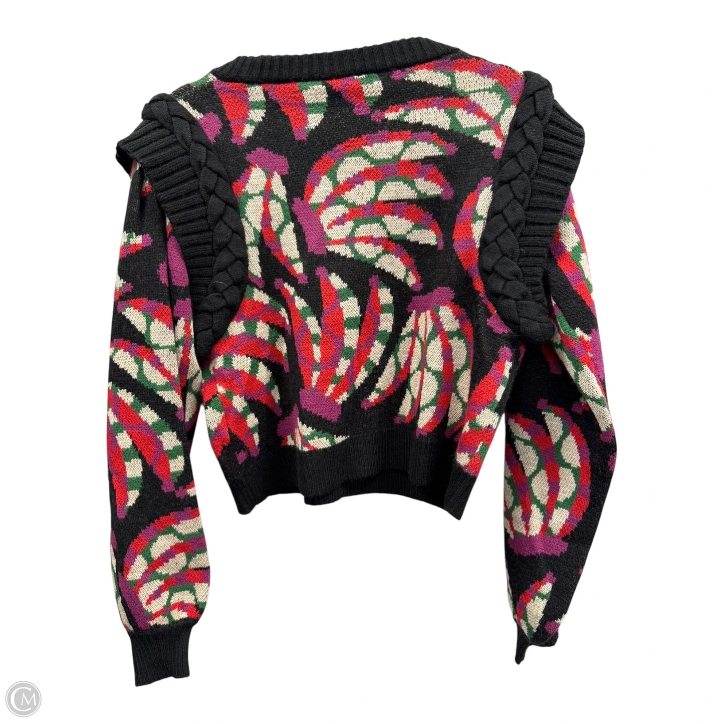 Sweater By Farm Rio In Black & Purple, Size: M