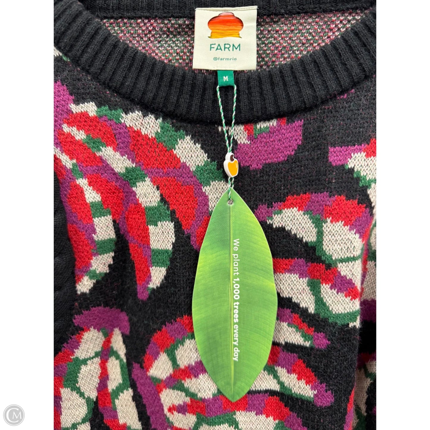 Sweater By Farm Rio In Black & Purple, Size: M