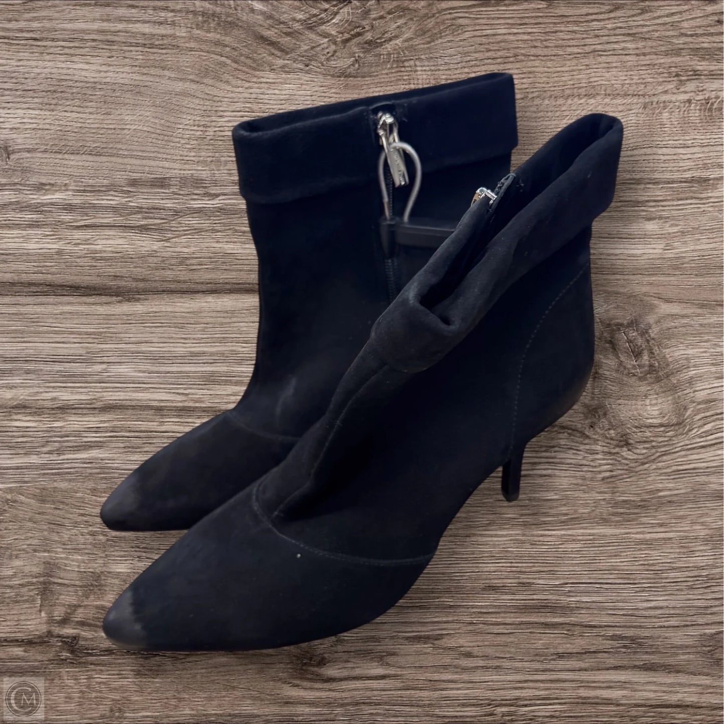 Boots Ankle Heels By Vaneli In Black, Size: 8.5