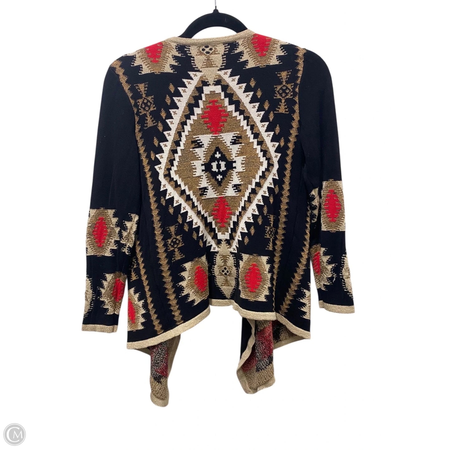 Sweater Cardigan By Boston Proper In Black & Red, Size: Xs