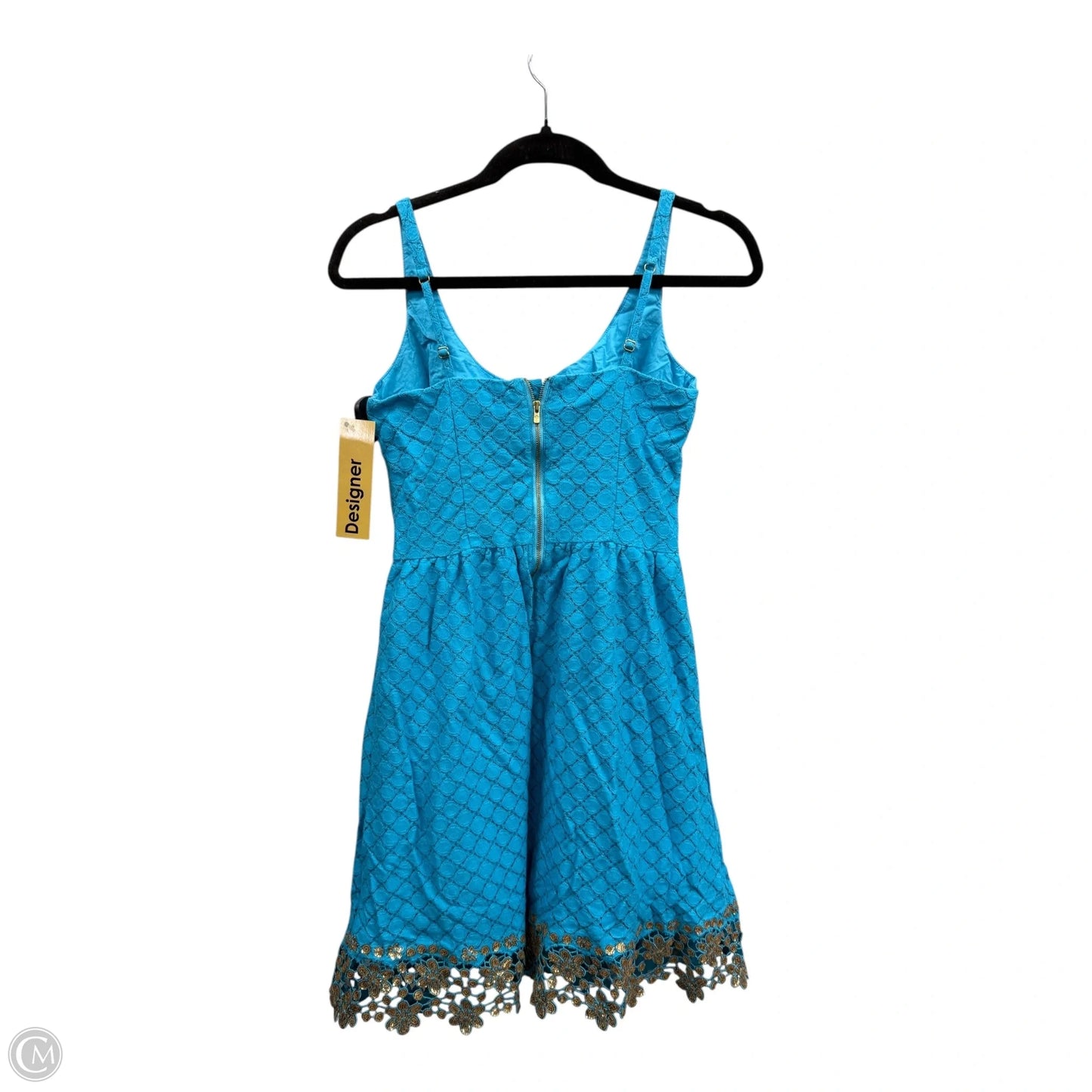 Dress Designer By Lilly Pulitzer In Blue & Gold, Size: 2