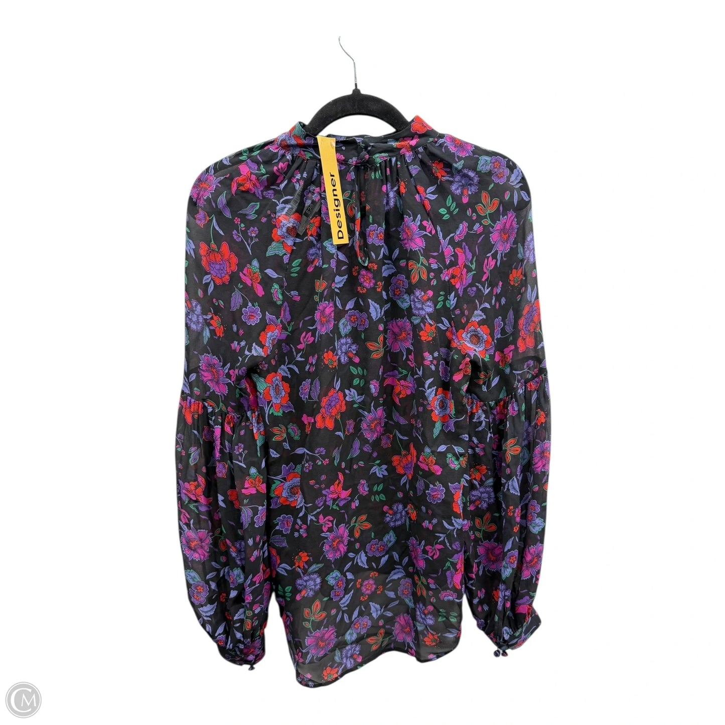 Blouse Long Sleeve By Veronica Beard In Black & Purple, Size: 4