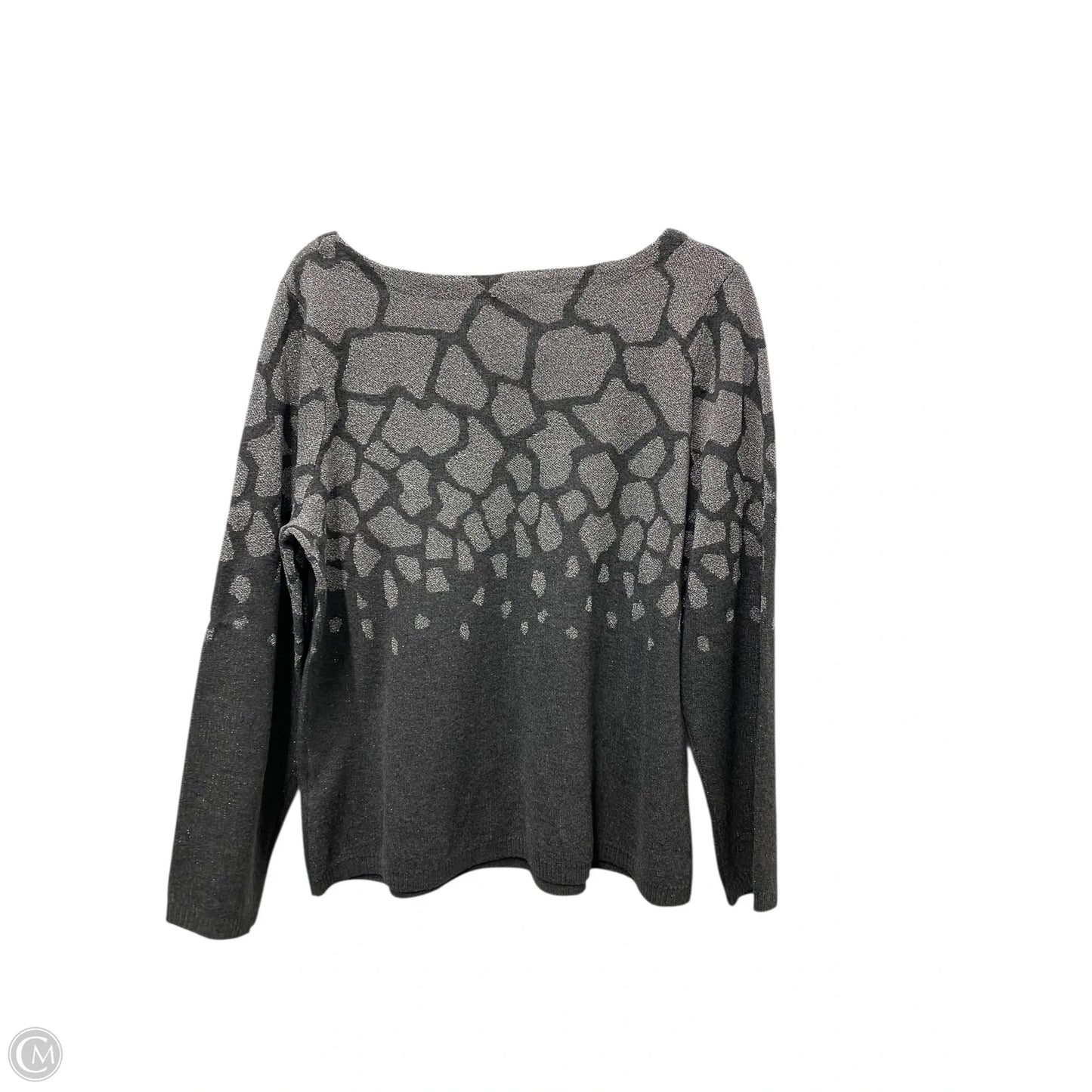 Sweater By Ruby Rd In Grey & Silver, Size: Xl