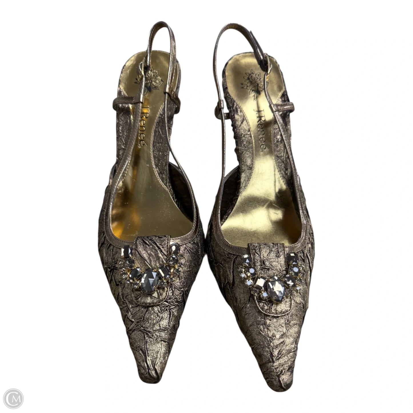 Shoes Heels Stiletto By J Renee In Black & Gold, Size: 11
