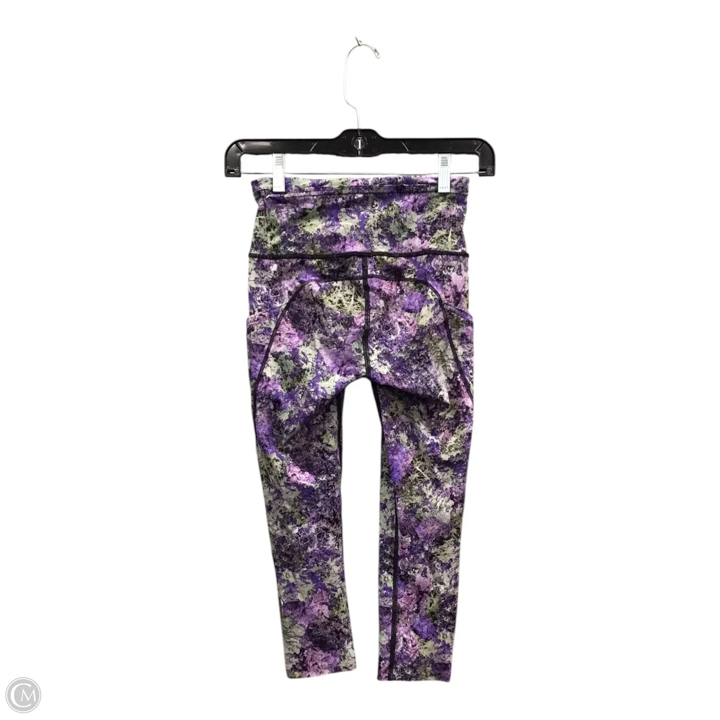 Athletic Leggings Capris By Lululemon In Green & Purple, Size: 4