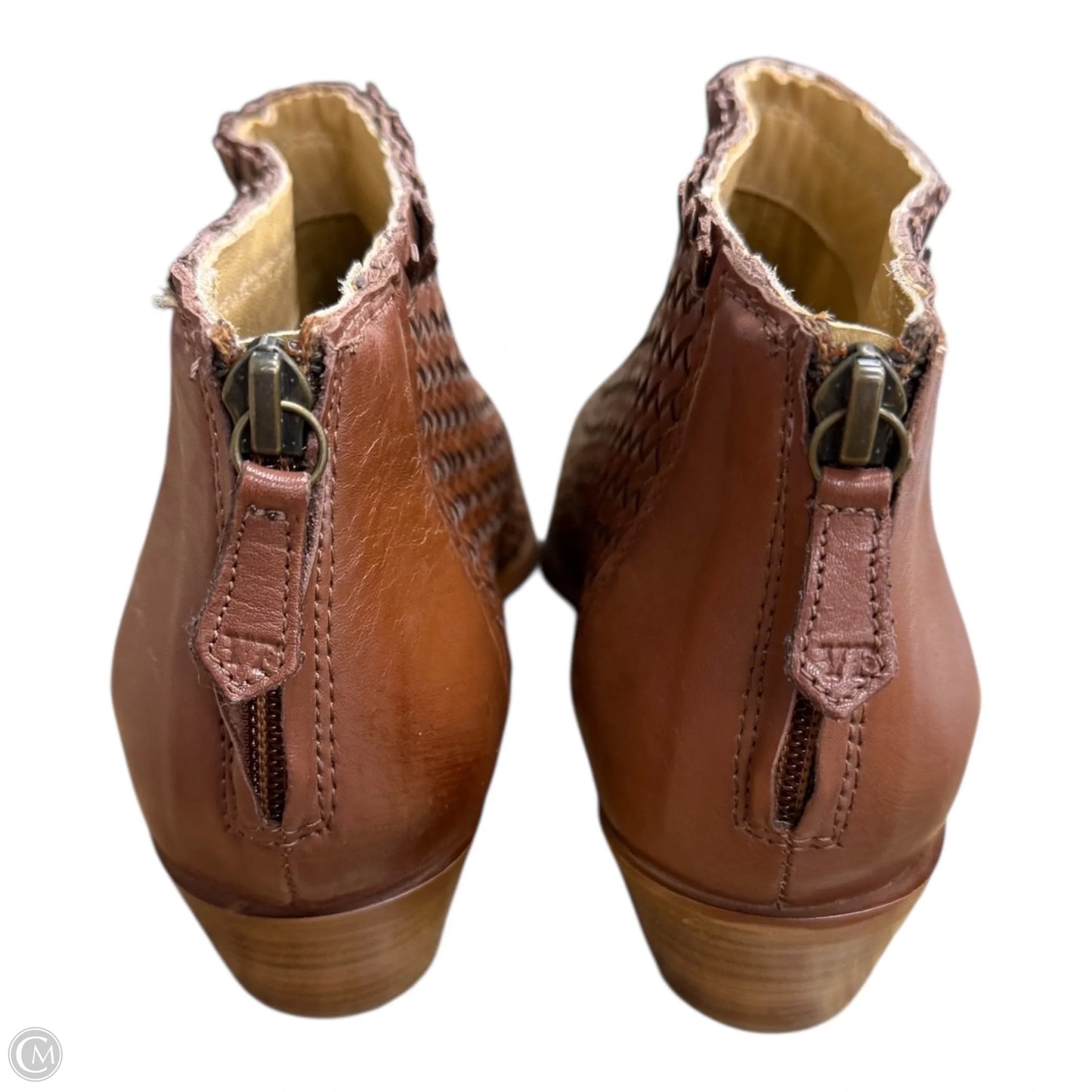 Boots Ankle Heels By Cmb In Brown, Size: 8.5