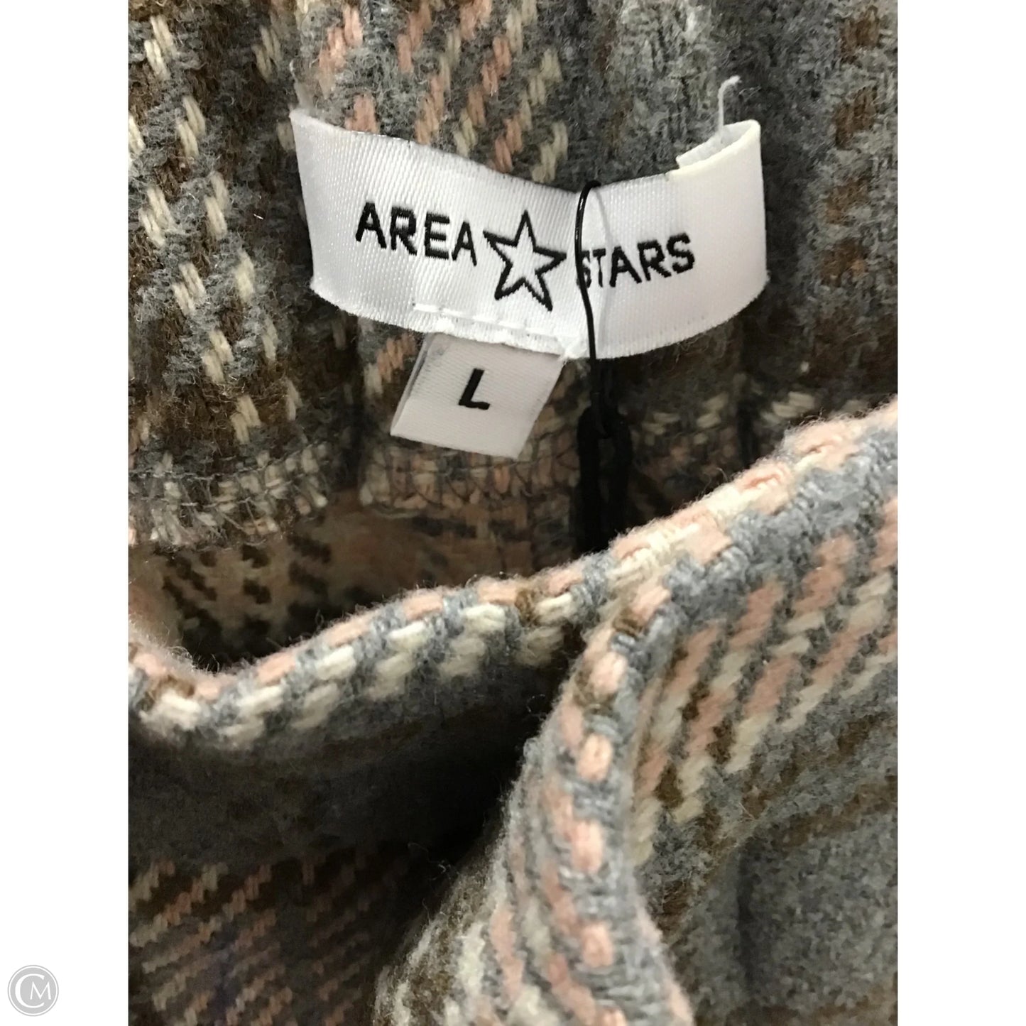 Pants Wide Leg By Cmb In Plaid Pattern, Size: L