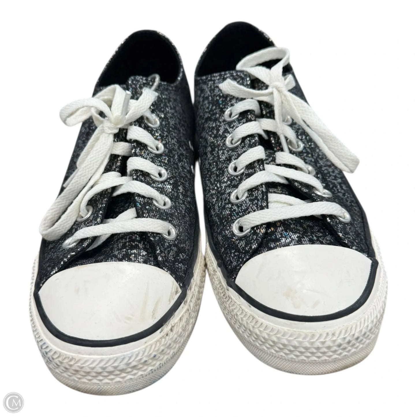 Shoes Sneakers By Converse In Black & Silver, Size: 9.5