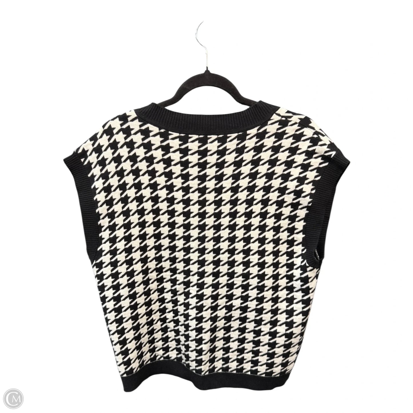 Vest Sweater By Talbots In Black & White, Size: L