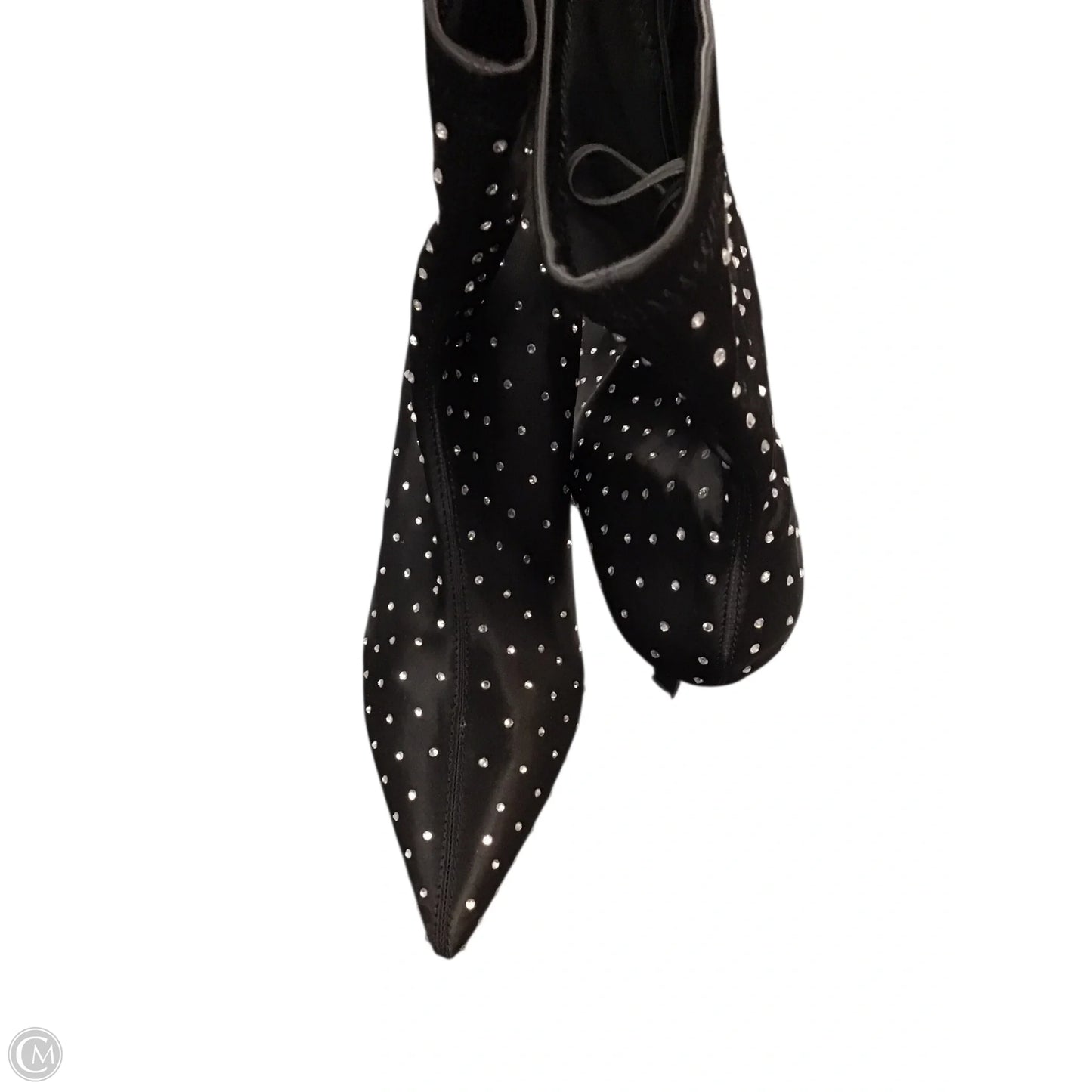 Boots Ankle Heels By Express In Black & Silver, Size: 8