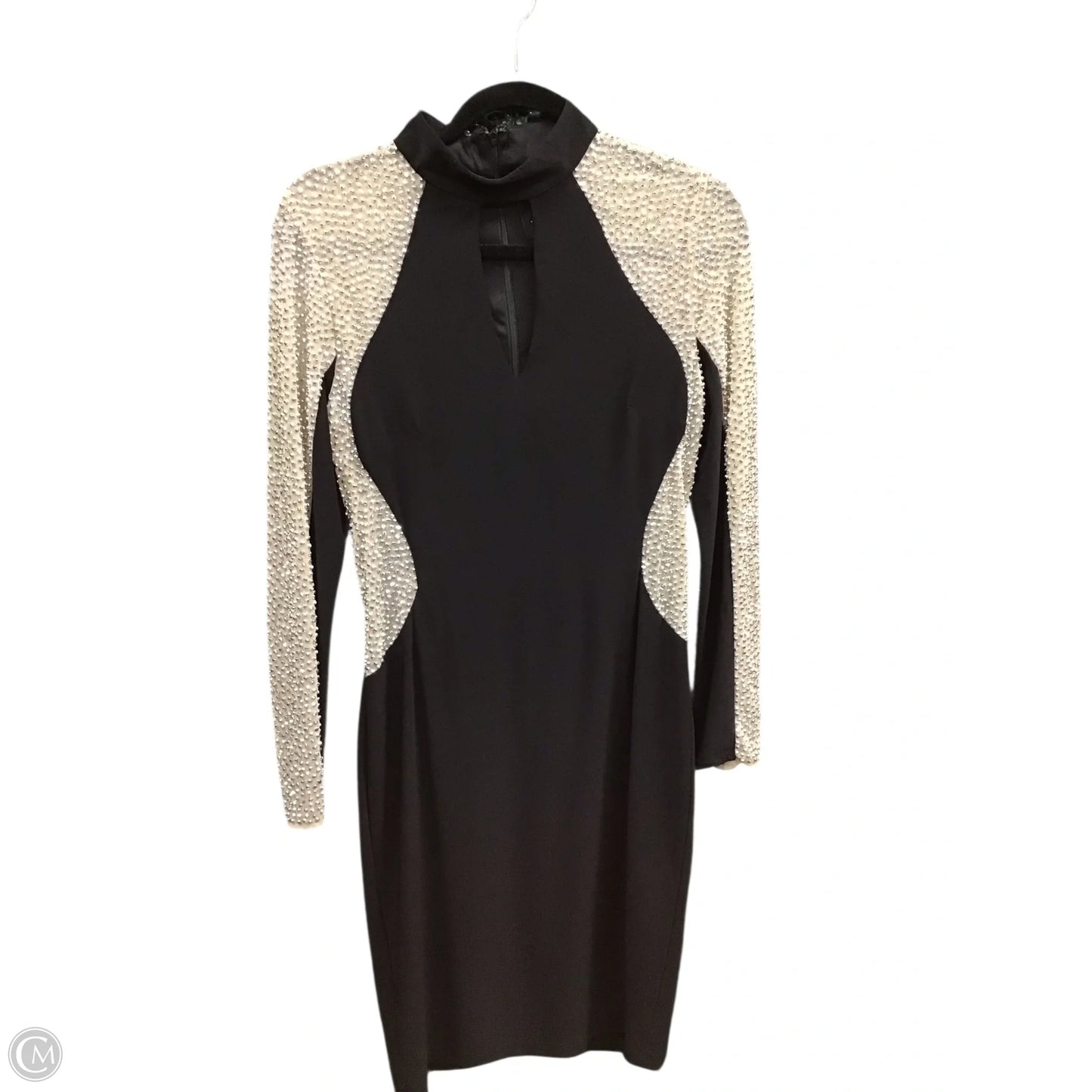 Dress Designer By Xscape In Black & Silver, Size: 10