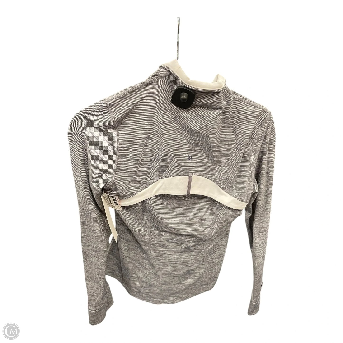 Athletic Jacket By Lululemon In Grey & White, Size: 8