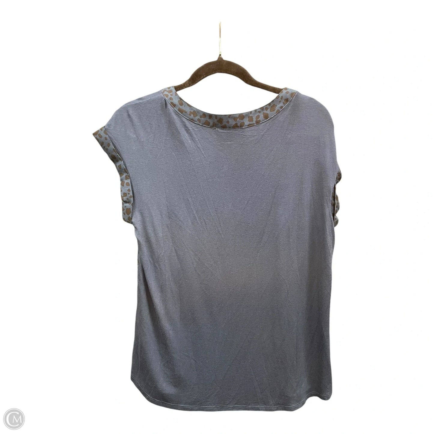 Blouse Short Sleeve By Fortune & Ivy In Black & Blue, Size: M