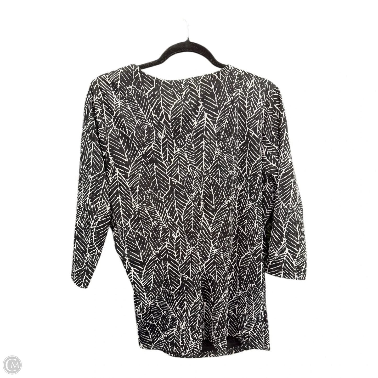 Blouse 3/4 Sleeve By Coldwater Creek In Black & White, Size: 1x