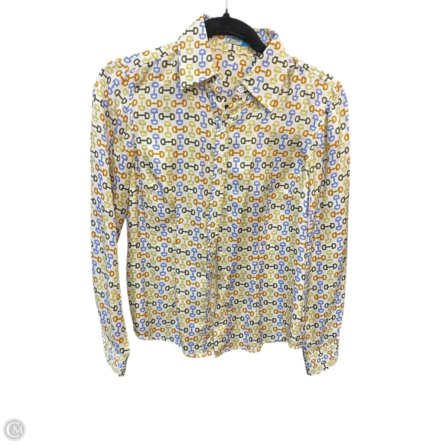 Blouse Long Sleeve By J Mclaughlin In Cream & Orange, Size: 0