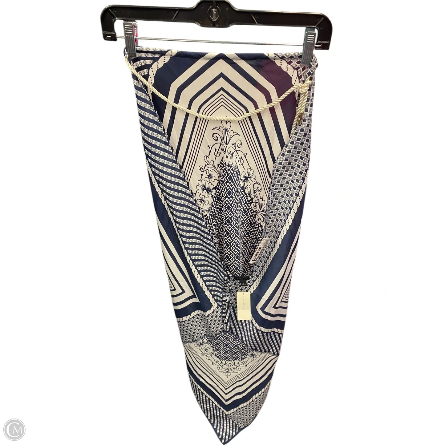 Dress Casual Maxi By Ann Taylor In Blue & White, Size: M