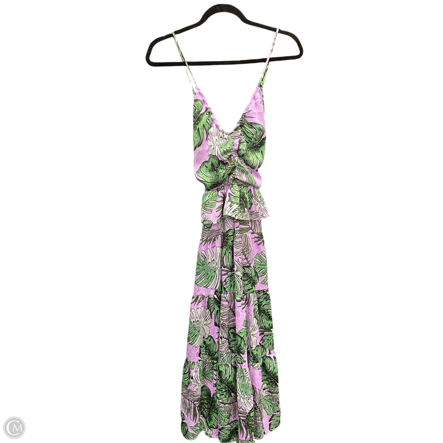 Dress Casual Midi By Clothes Mentor In Green & Purple, Size: S