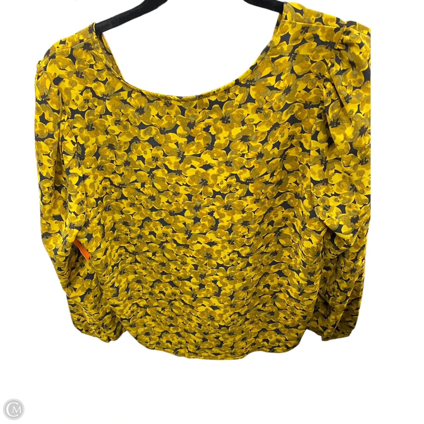 Blouse Long Sleeve By A New Day In Black & Yellow, Size: M