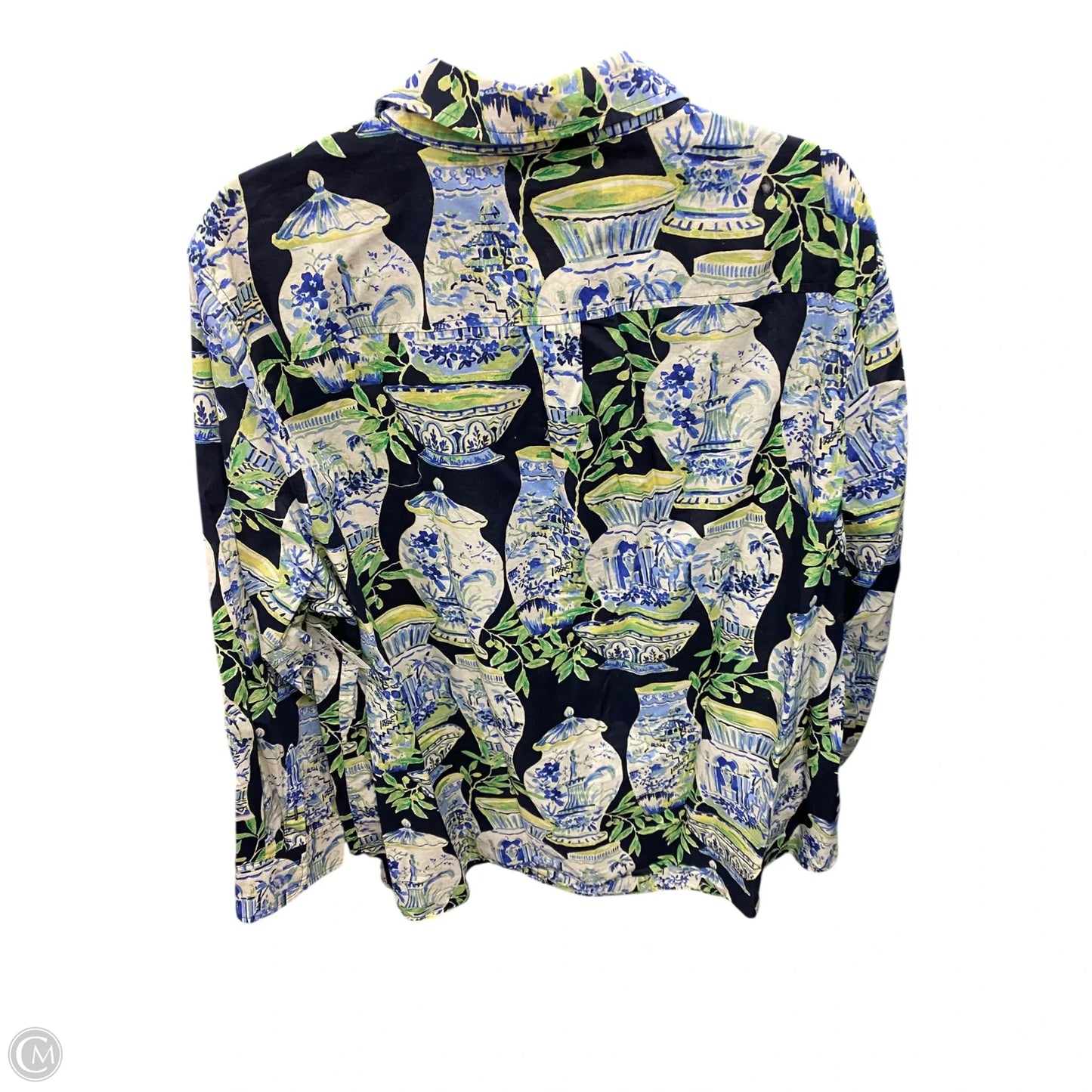 Blouse Long Sleeve By Talbots In Blue & Green, Size: 3x