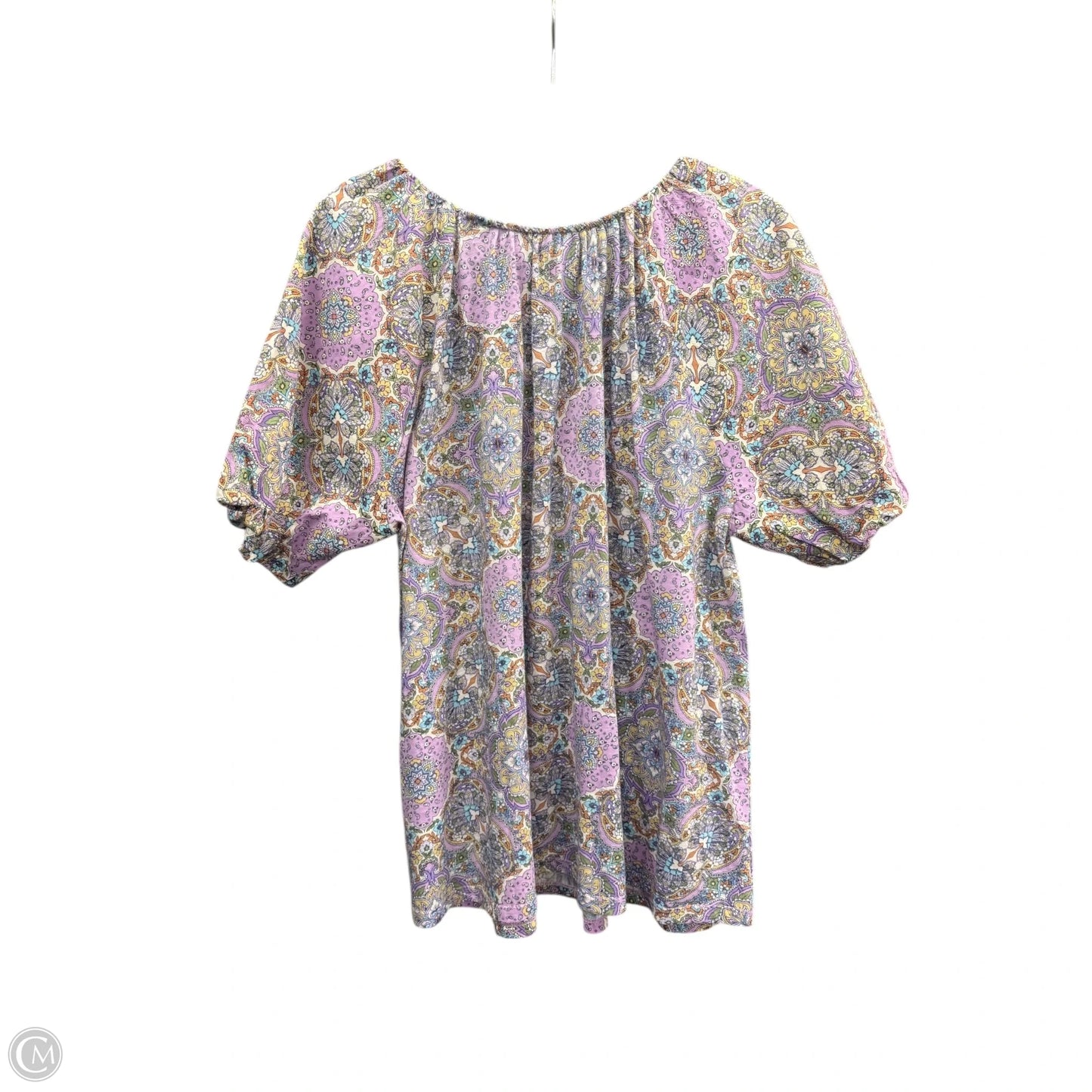Top Short Sleeve By Lane Bryant In Purple & Yellow, Size: 18