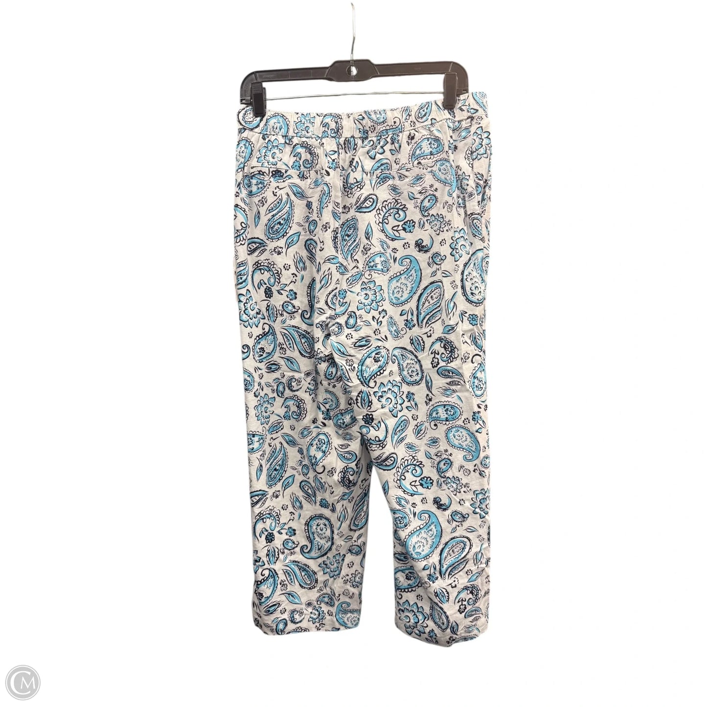 Pants Linen By Kim Rogers In Blue & White, Size: S