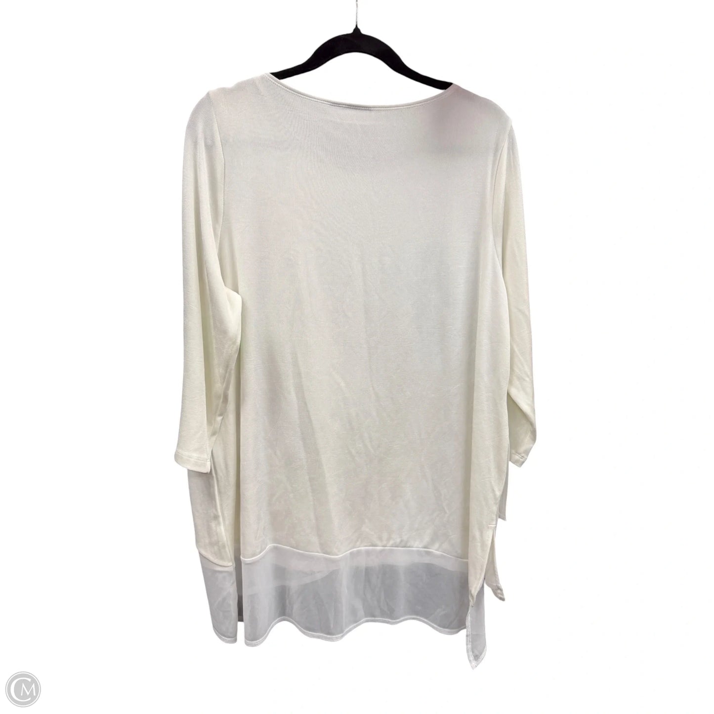 Tunic Long Sleeve By Chicos In White, Size: Xl