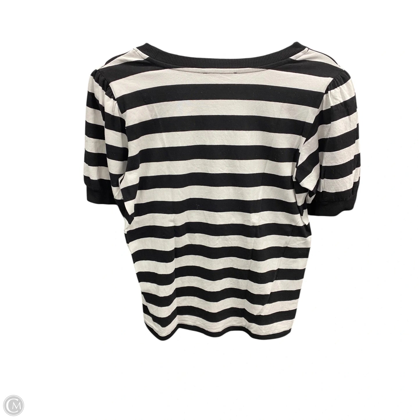 Top Short Sleeve Designer By Karl Lagerfeld In Black & Green, Size: M