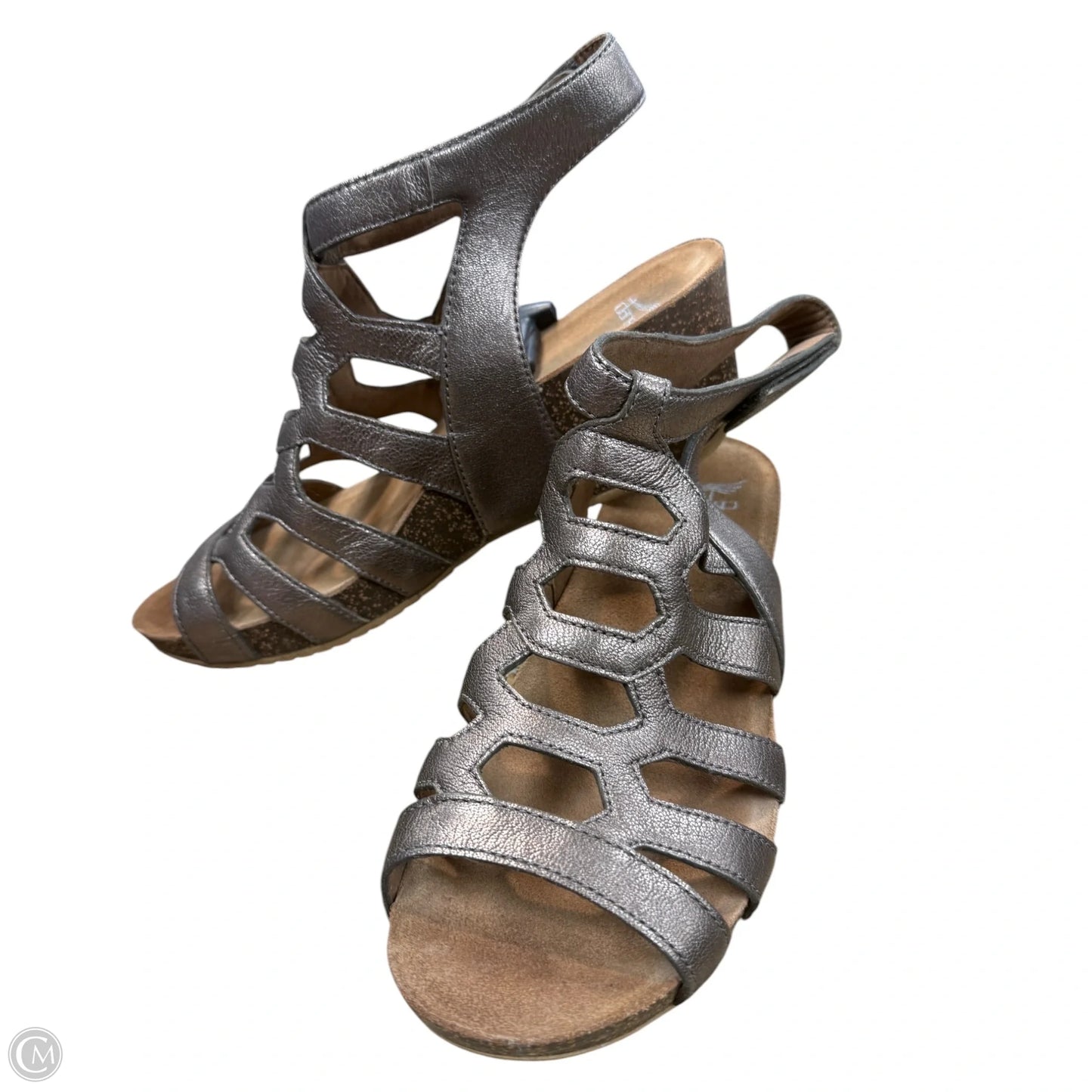 Sandals Heels Wedge By Dansko In Gold, Size: 9.5