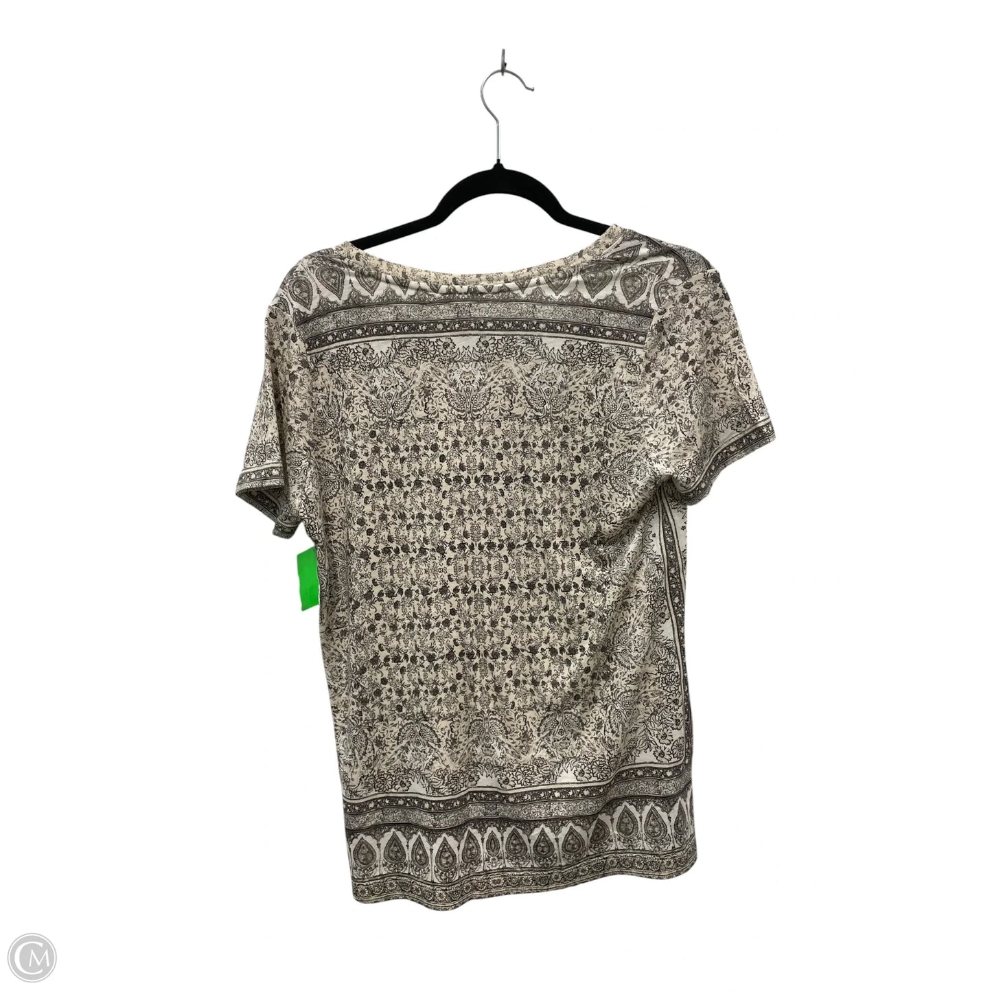 Top Short Sleeve By Lucky Brand In Black & Cream, Size: S