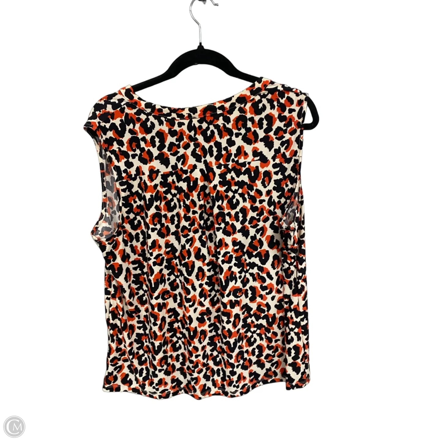 Top Sleeveless By Anne Klein In Black & Orange, Size: Xl