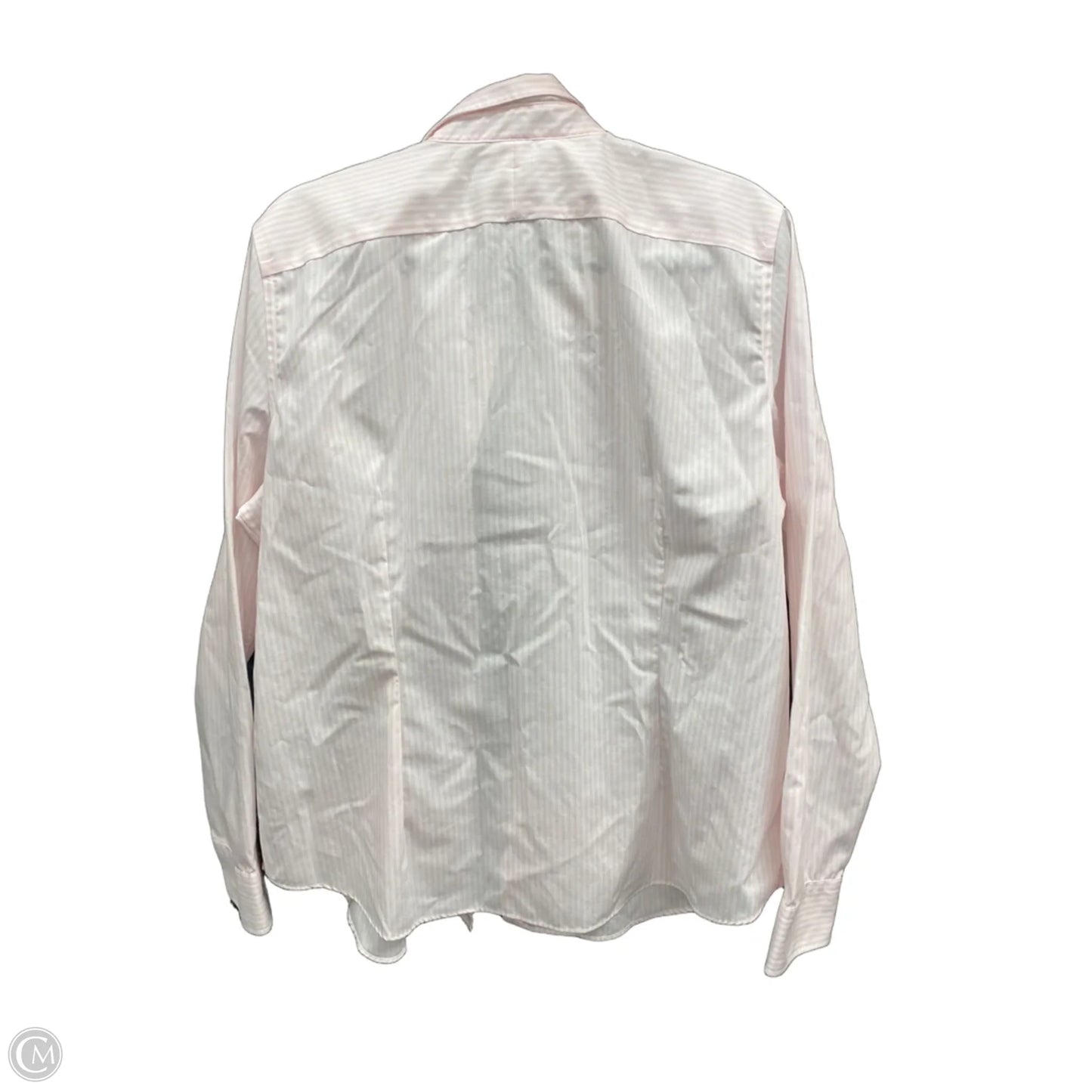 Blouse Long Sleeve By Lauren By Ralph Lauren In Pink & White, Size: Xxl