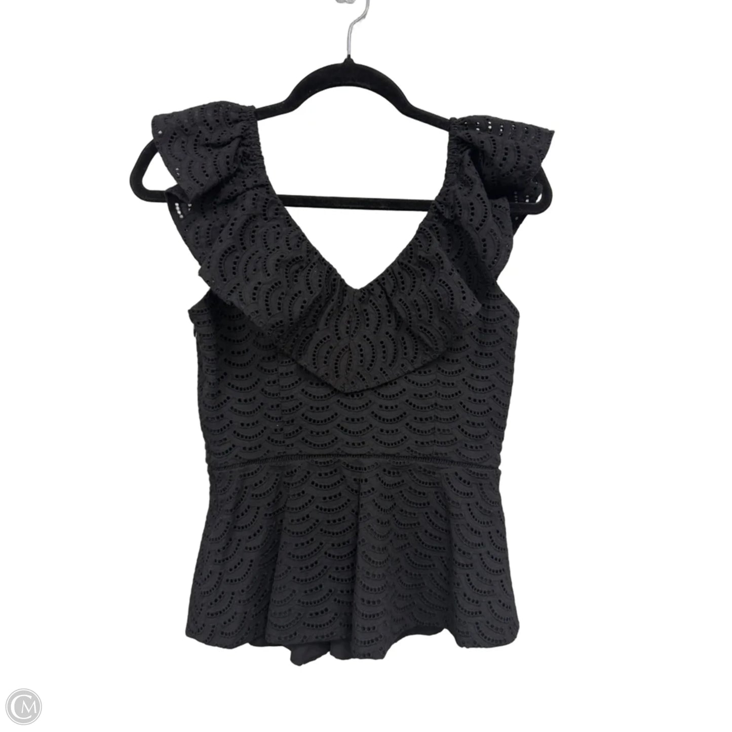 Blouse Short Sleeve By White House Black Market In Black, Size: 0
