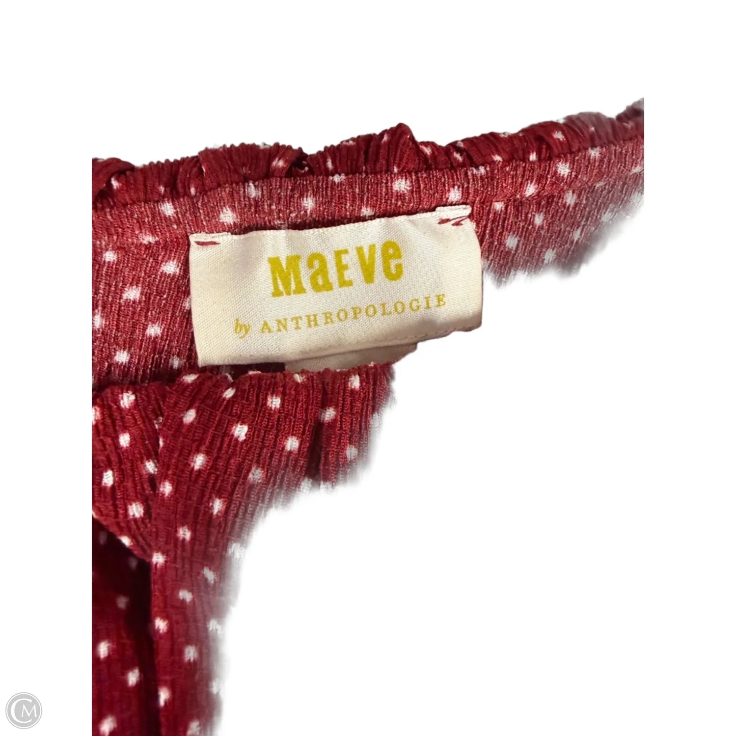 Top Sleeveless By Maeve In Red & White, Size: Xs