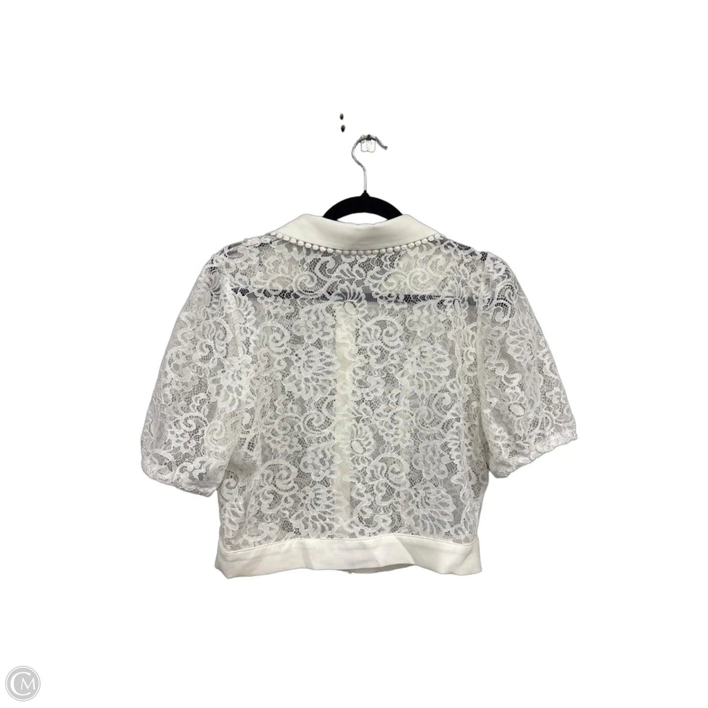 Blouse Short Sleeve By Peach In White, Size: L