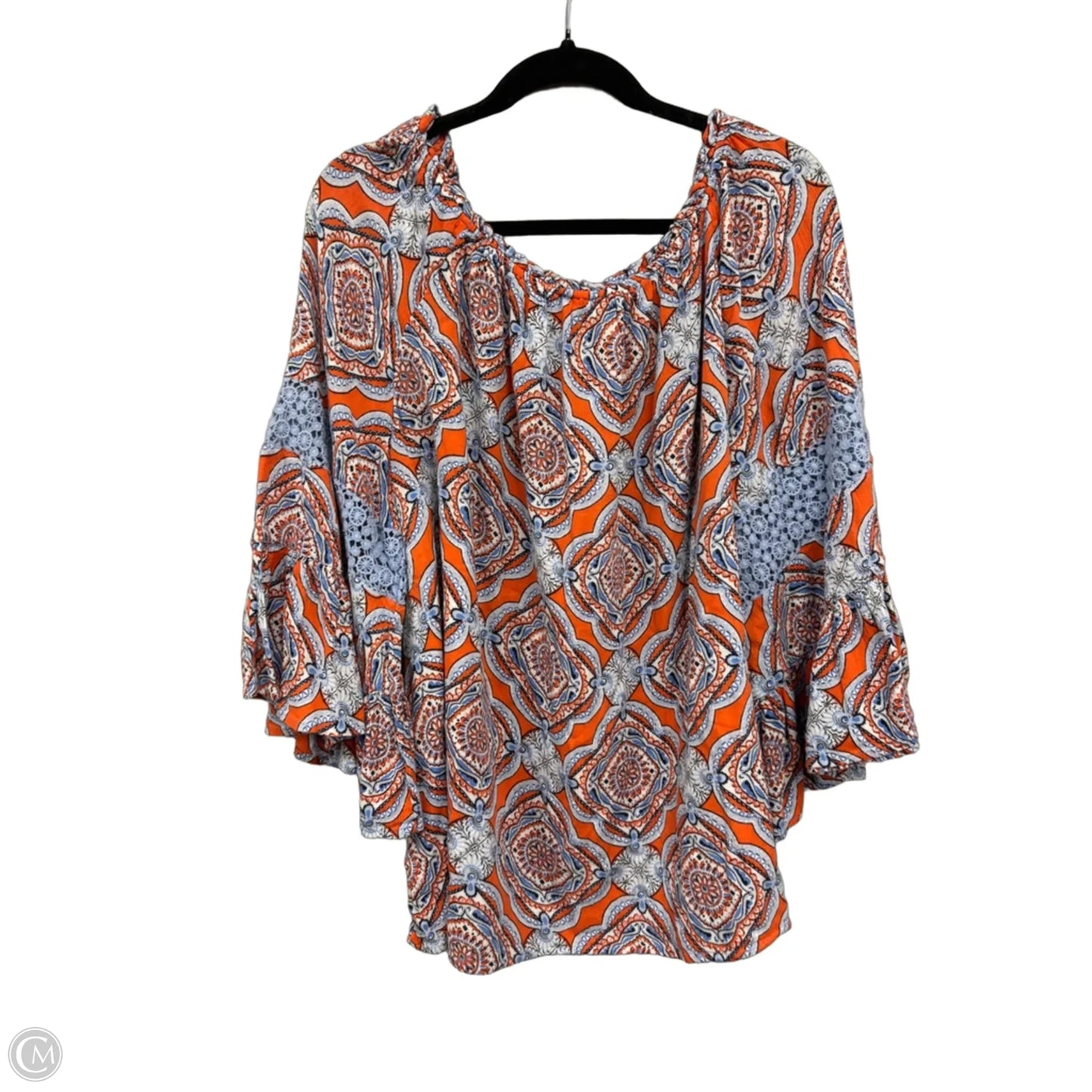 Top Short Sleeve By Crown And Ivy In Blue & Orange, Size: 2x