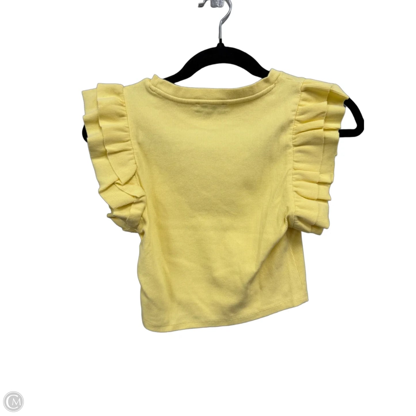 Top Short Sleeve By Zara In Yellow, Size: S