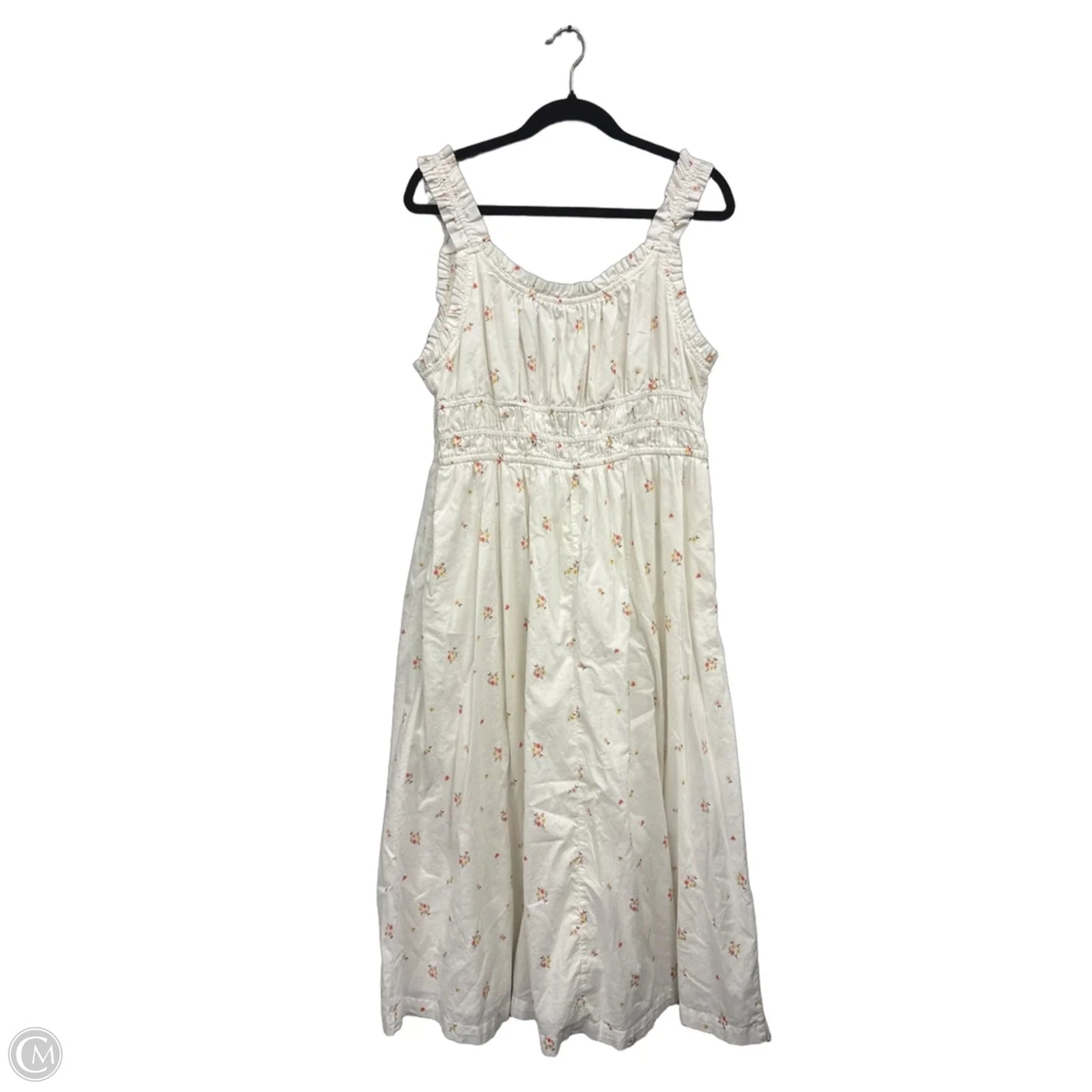 Dress Casual Maxi By Old Navy In White & Yellow, Size: Xl