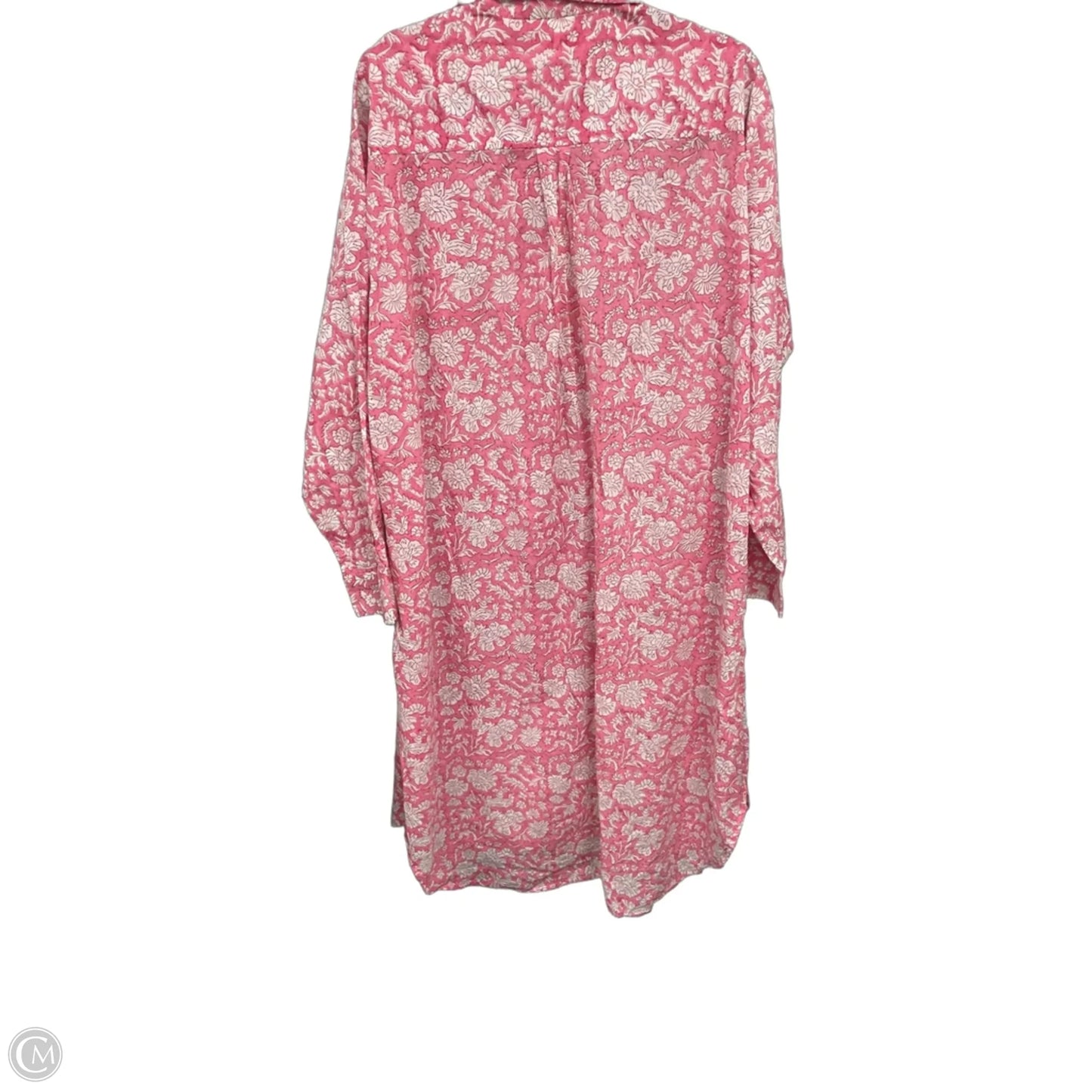 Dress Casual Midi By Cmc In Pink & White, Size: M