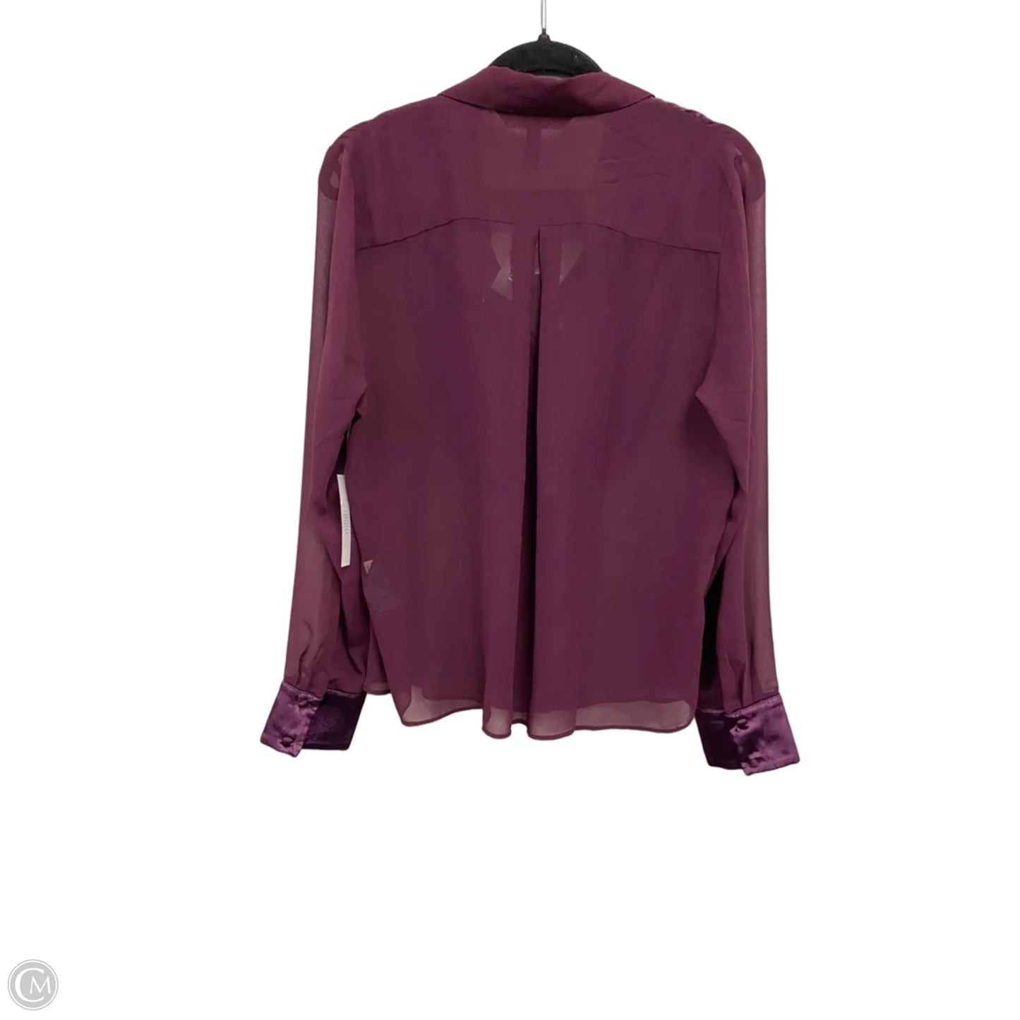 Blouse Long Sleeve By White House Black Market In Purple, Size: L