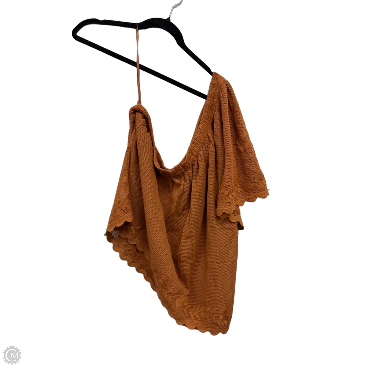 Blouse Short Sleeve By Anthropologie In Copper, Size: L