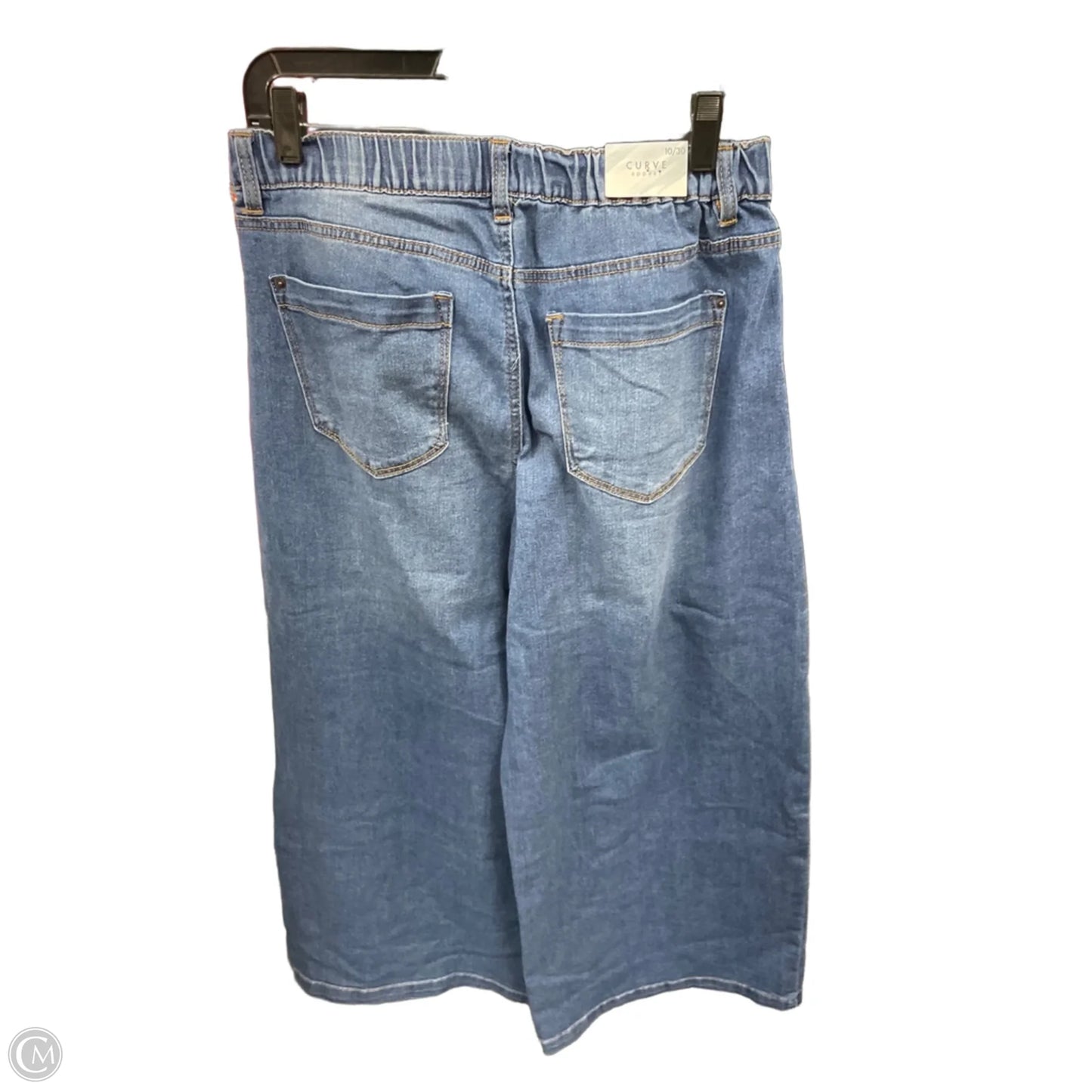 Jeans Wide Leg By Curve Appeal In Blue Denim, Size: 10